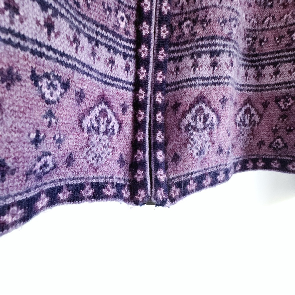 Pendleton Women's Full Zip 100% Merino Wool Lavender Cardigan - Size Medium - Picture 5 of 13